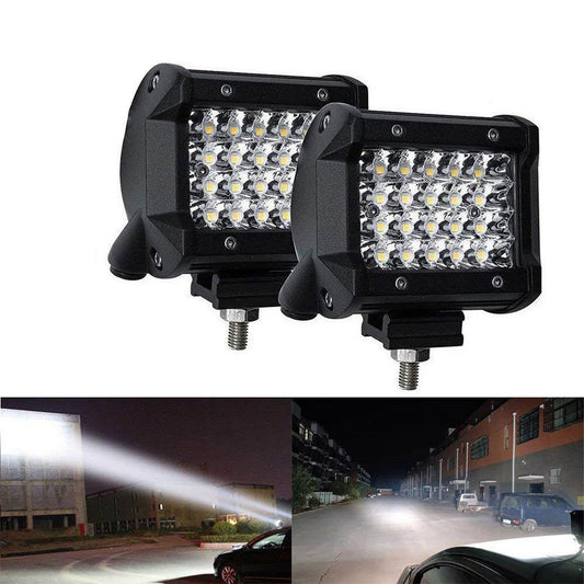 "High-Performance 72W Off-Road Vehicle Modification Strip Lights: Dual 4-Inch LED Bead Highlighting Design with 4 Rows, 18W Each, Offering 1800LM for Enhanced Visibility and Style in Any Off-Road Adventure"