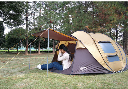 "Versatile Outdoor Automatic Tent for 3-4 People – Quick Setup, No Assembly Required, Multi-Purpose Camping, Canopy, Exhibition Tent, Rainproof, Available in Khaki Coffee & Grass Green (200x280x120cm)"