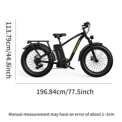 "E-bike Peak 1500W 48V 20AH Fat Tire Folding Electric Bicycle – Powerful City Commuter & Mountain E-bike with 28MPH Max Speed, 60+km Range, Lithium Battery, 26” Wheels for Adults"