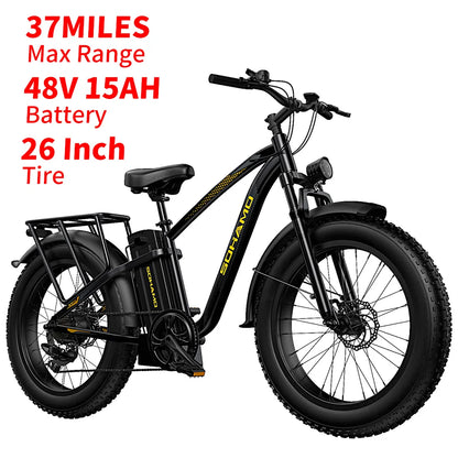 "E-bike Peak 1500W 48V 20AH Fat Tire Folding Electric Bicycle – Powerful City Commuter & Mountain E-bike with 28MPH Max Speed, 60+km Range, Lithium Battery, 26” Wheels for Adults"