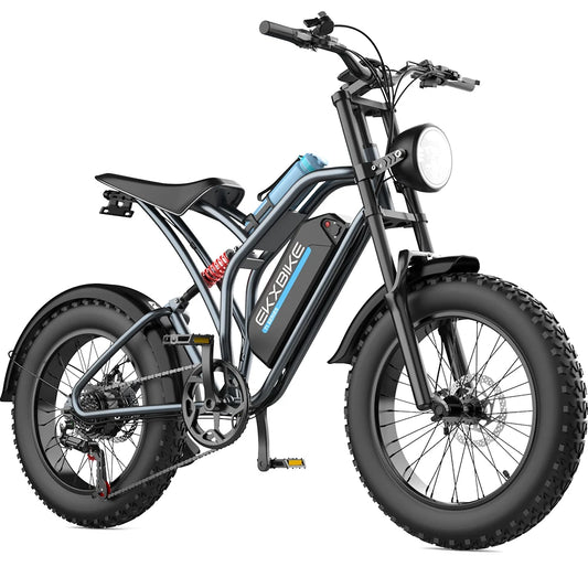 "EKX T1 Electric Bicycle 20*4.0 Fat Tires, 1000W Motor, 48V 20AH Lithium Battery, Waterproof Design, and Powerful Road and Mountain E-Bike for Adults – Ultimate All-Terrain Electric Bike for Adventure and Commuting"