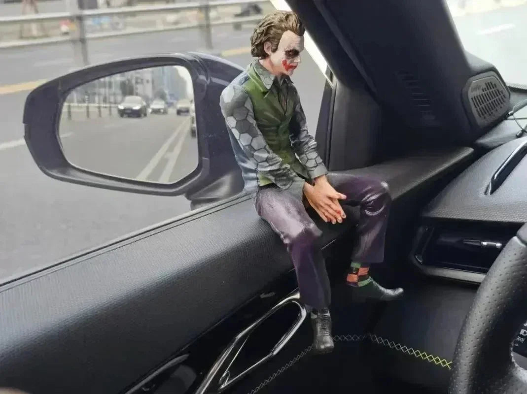 "Ultimate Anime Detective Comics Joker Sitting Action Figure - Mafex Suicide Squad Supervillain Model Doll for Car Decoration, Collectibles, and Unique Gift Ideas for Fans of Iconic Villains and Action Figures!"