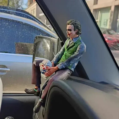 "Ultimate Anime Detective Comics Joker Sitting Action Figure - Mafex Suicide Squad Supervillain Model Doll for Car Decoration, Collectibles, and Unique Gift Ideas for Fans of Iconic Villains and Action Figures!"