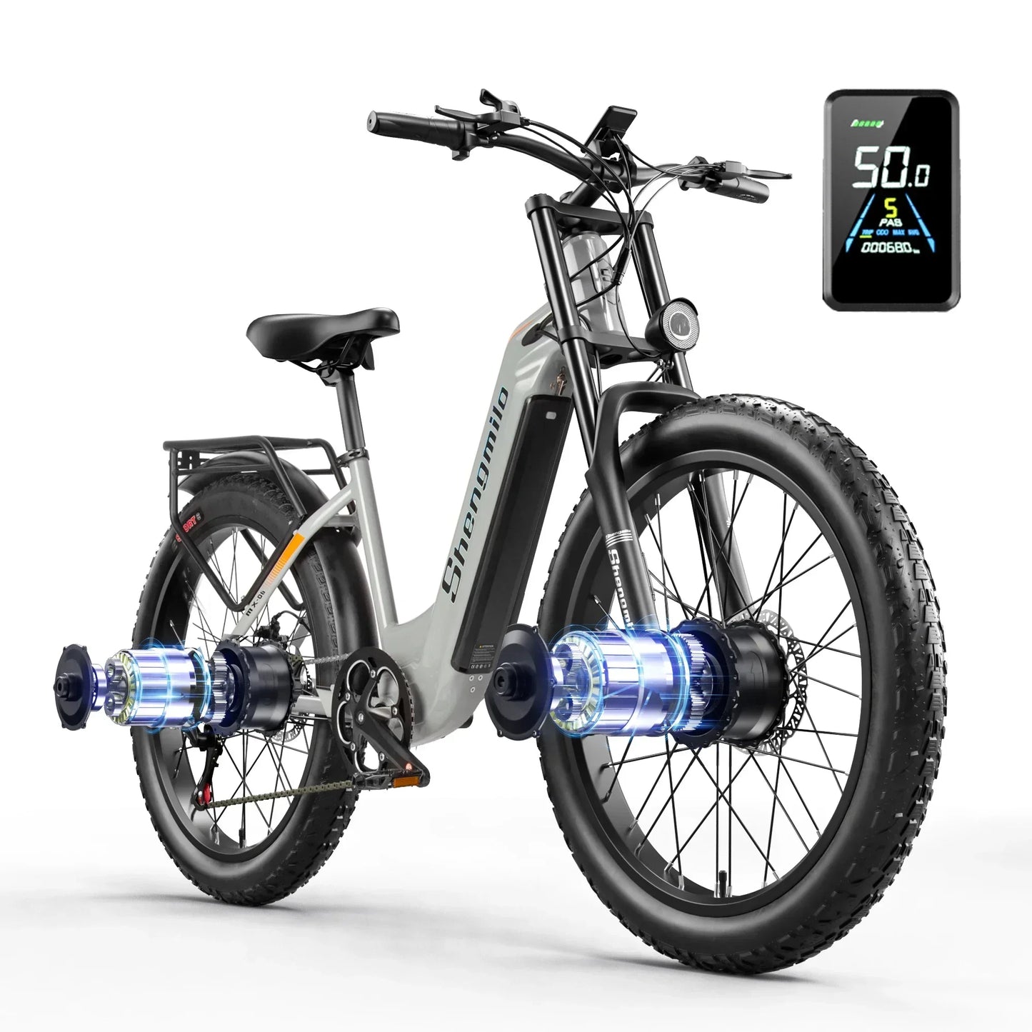 "Shengmilo MX06 Pro Electric Fat Bike – 2000W Brushless Motor, 26" Wheels, 48V 17.5Ah Battery, 31-60 km Range, Luxury Aluminum Alloy Frame, Dual Seat, Max Speed 50 km/h – Powerful, Efficient E-Bike for Adventure"