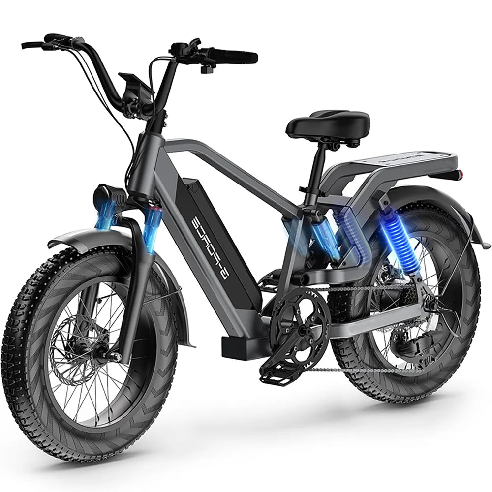 "G-FORCE 1300W Adult City Commuting Road Electric Bicycle with 48V 15AH Battery, 60-Mile Range, 4.0 Fat Tires, and Powerful Mountain Ebike Performance for Ultimate Urban and Off-Road Adventures"