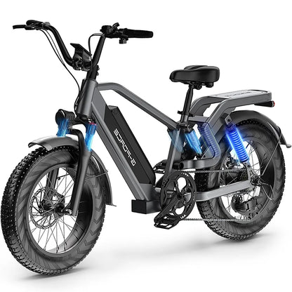 "G-FORCE 1300W Adult City Commuting Road Electric Bicycle with 48V 15AH Battery, 60-Mile Range, 4.0 Fat Tires, and Powerful Mountain Ebike Performance for Ultimate Urban and Off-Road Adventures"