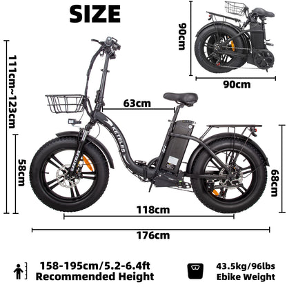 "KF9 KETELES Mini 7-Speed Electric Folding Bicycle for Women - 1000W Single Motor, 17.5Ah Battery, Compact and Stylish Ebike for Commuting, Travel, and Outdoor Adventures"