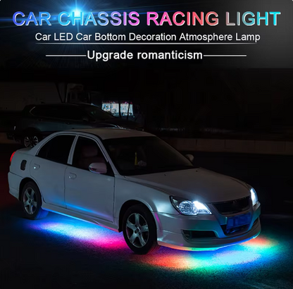 "Dynamic LED Under Glow Lights Kit for Cars: Customizable Neon Strip Lights with Music Sync, 7 Scene Modes, Waterproof Design for Trucks and SUVs – Bright DIY Lighting Solution!"