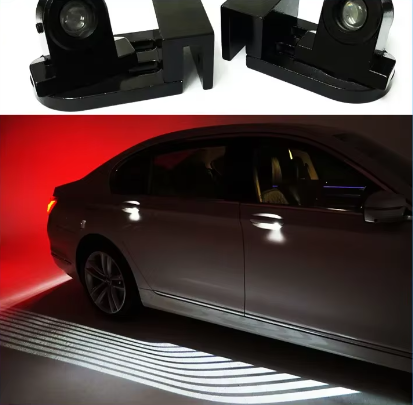 "Upgrade Your Vehicle with Stylish Car Welcome Lamp LED Chassis Projection Lights: Eye-Catching Wings LED Door Lights in White, Blue, Red, and Green for a Unique Angelic Projection Effect"