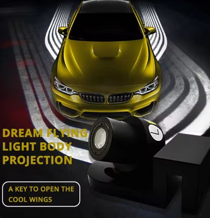 "Upgrade Your Vehicle with Stylish Car Welcome Lamp LED Chassis Projection Lights: Eye-Catching Wings LED Door Lights in White, Blue, Red, and Green for a Unique Angelic Projection Effect"