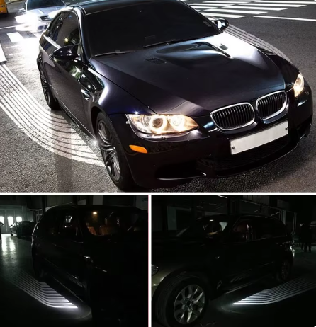 "Upgrade Your Vehicle with Stylish Car Welcome Lamp LED Chassis Projection Lights: Eye-Catching Wings LED Door Lights in White, Blue, Red, and Green for a Unique Angelic Projection Effect"