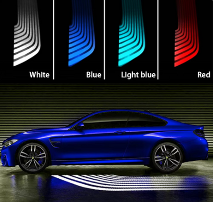 "Upgrade Your Vehicle with Stylish Car Welcome Lamp LED Chassis Projection Lights: Eye-Catching Wings LED Door Lights in White, Blue, Red, and Green for a Unique Angelic Projection Effect"