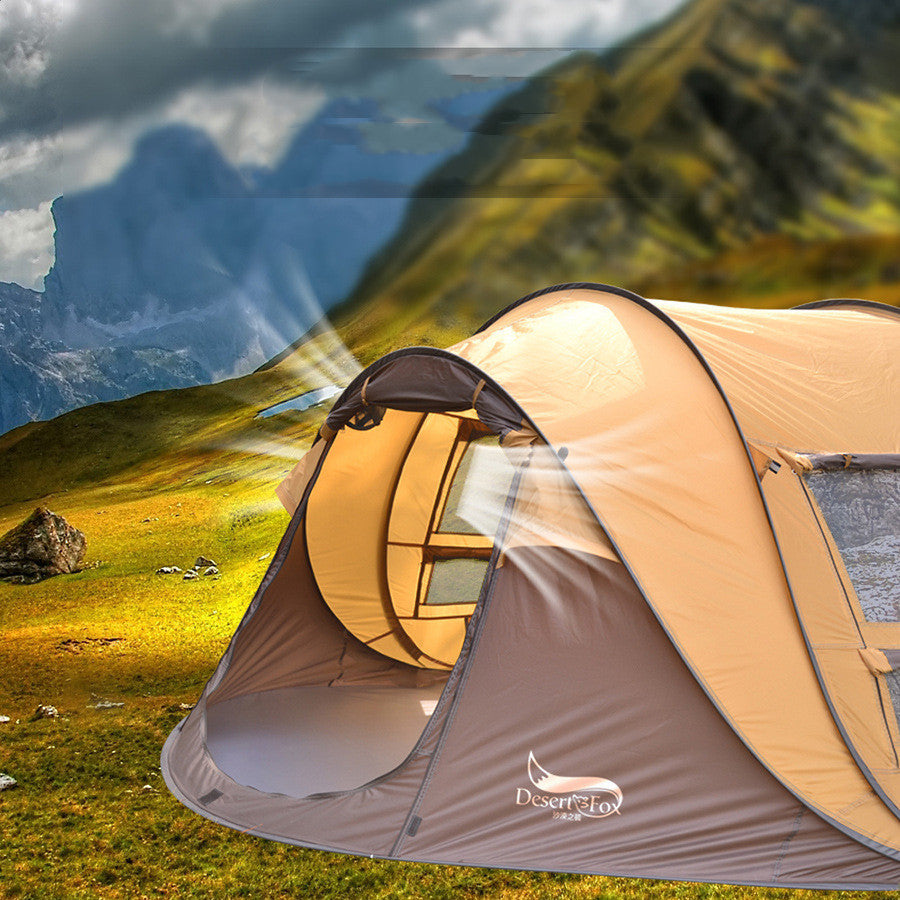 "Versatile Outdoor Automatic Tent for 3-4 People – Quick Setup, No Assembly Required, Multi-Purpose Camping, Canopy, Exhibition Tent, Rainproof, Available in Khaki Coffee & Grass Green (200x280x120cm)"