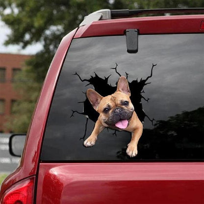 "Unique Broken Hole Creative Puppy Car Window Electrostatic Stickers – Adorable Animal Design, Perfect for Car or Home Décor, Easy to Apply and Remove, Fun Decorative Wall Stickers"