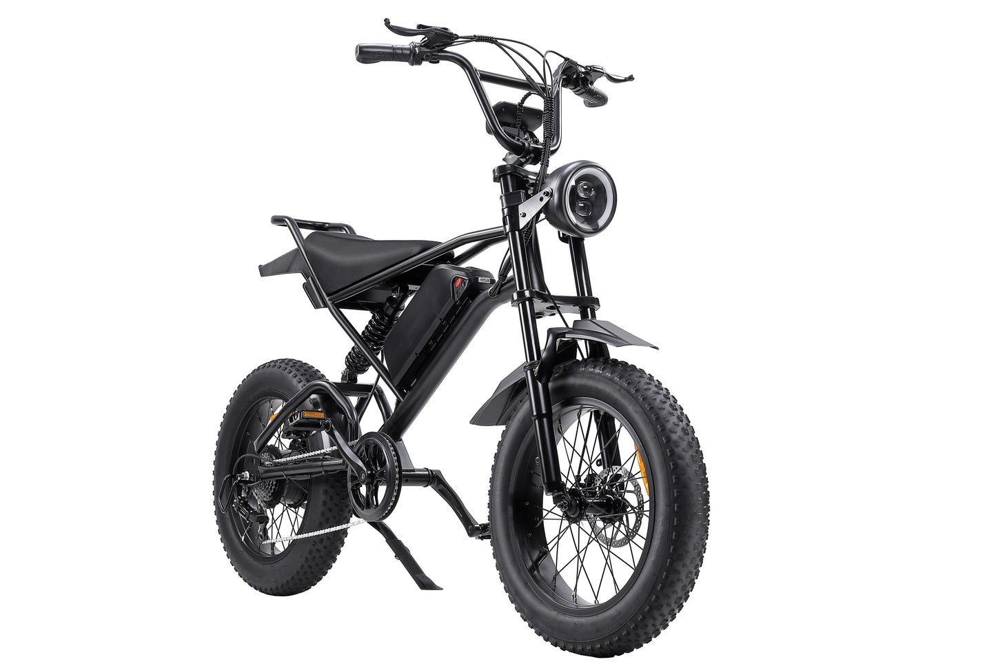 "V2 E-bike 1000W Motor, 48V 15Ah Battery, 20-Inch Fat Tires, 45-50KM Max Speed, Shimano 7-Speed, Dual Suspension, LCD Display, 40-120KM Range - Powerful and Versatile Electric Bike for Urban and Off-Road Adventures"