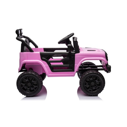 "12V Ride-On Truck for Kids with Remote Control, 3 Speeds, Bluetooth Music, LED Lights, Spring Suspension, and Electric Powered Wheels – Perfect for Outdoor Adventure and Fun Playtime"