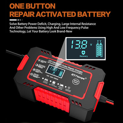 "Smart Battery Charger 12V for Lead Acid Batteries (4Ah-100Ah) – Compact 213x110x64mm, Ideal for Cars, Motorcycles, and More"