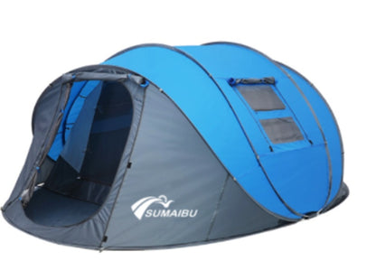 "Quick-Set Outdoor Automatic Tent for 3-4 People - Single-Layer Design with Fiberglass Frame, Waterproof & Durable, Ideal for Camping, Hiking, and Outdoor Adventures - Easy Setup and Spacious Comfort (280x200x120cm, Blue)"