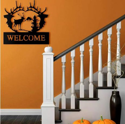 "Stunning Metal Iron Wall Decor: Exquisite Deer Art Craft for Rustic and Contemporary Spaces, Perfectly Enhancing Your Home's Aesthetic with Nature-Inspired Elegance and Timeless Charm."