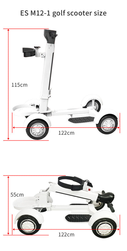 "Eco Rider E7-1 Folding 2000W 48V Electric Golf Skateboard: 10-Inch Four-Wheel Electric Golf Scooter for Efficient, Eco-Friendly Lawn Course Transportation - Lightweight, Compact, and Powerful Folding Design for Golfers"