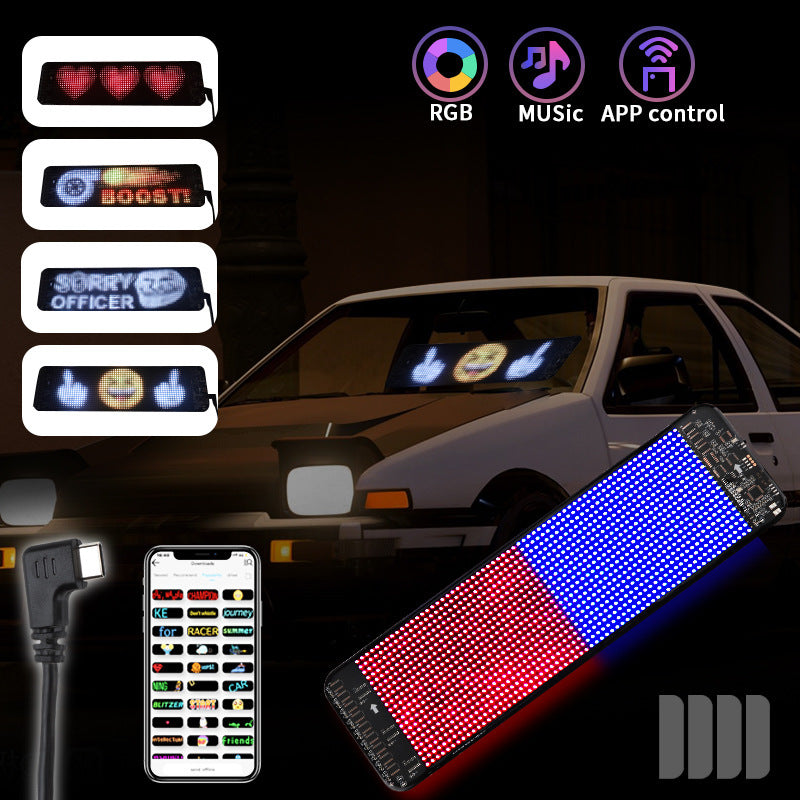 "Programmable Car LED Sign - Ultra-Thin Full-Colour Advertising Screen for Cars | Custom Text, Pattern, and Animation Display | Ideal for car or events"