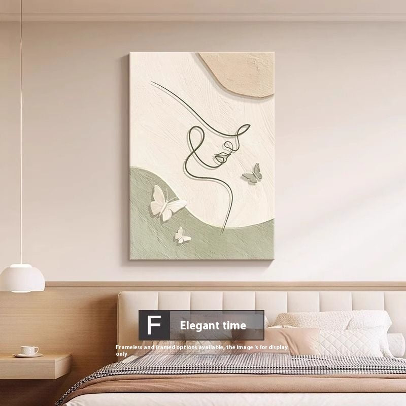 "Elegant Decorative Painting: Cream Style Abstract Line Character Mural on 40x60 cm Cloth Surface, 9mm Thick, No Stroke Design – Perfect Frameless Spray Paint for Unique Home Décor and Hanging Artwork