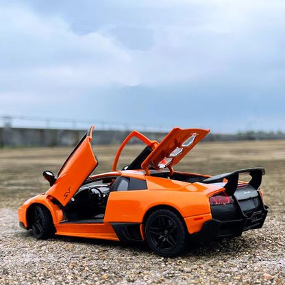 "1:24 Scale Alloy Sports Car Model - Detailed Original Simulation with Opening Doors, Force-Controlled, Static Display Toy for Kids - High-Quality Alloy Construction and Realistic Design"