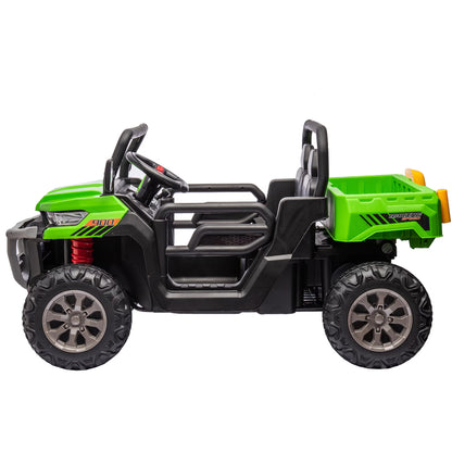 "24V Ride-On UTV Truck for Kids - 2-Seater Electric Dump Truck with 2x200W Motors, Remote Control, Dump Bed, Shovel, Non-Slip Tires, and Durable Design for Boys and Girls – Perfect Outdoor Adventure Vehicle"