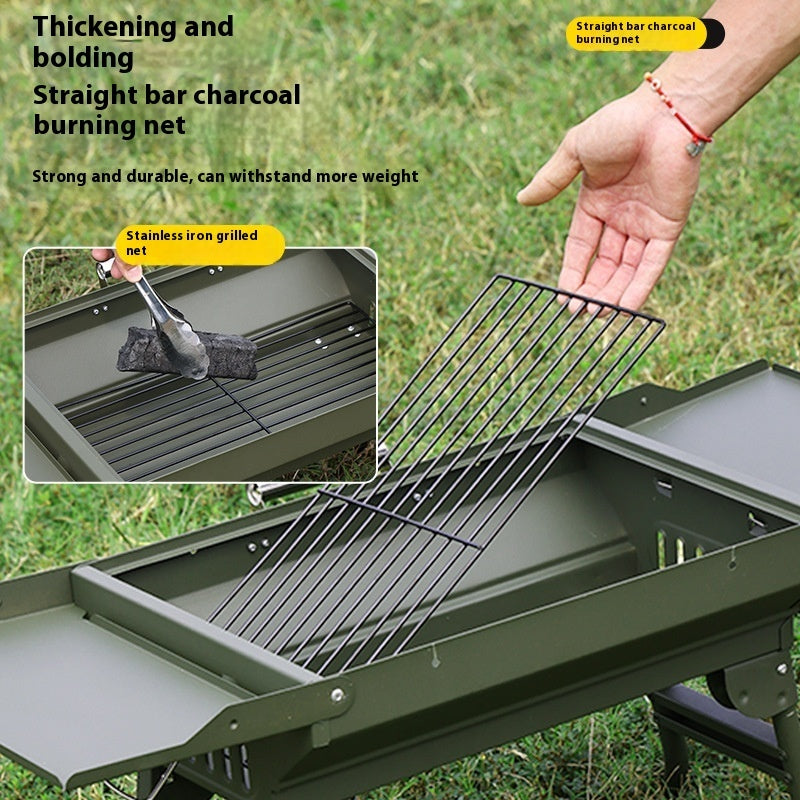 "Portable Installation-Free Integrated Barbecue Grill: Compact, Easy-to-Use Design for Outdoor Cooking, Perfect for Camping, Picnics, and Backyard Gatherings - Effortless Setup and Grilling Anywhere!"