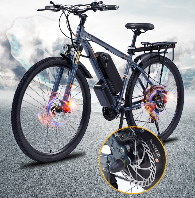 "High-Performance 29" X17 Long Battery Endurance Mountain Bike with 21-Speed Gear System, Durable Aluminum Alloy Frame, and Stylish White, Gray, Black Color Options for Ultimate Trail Adventures"