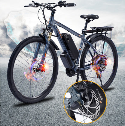 "High-Performance 29" X17 Long Battery Endurance Mountain Bike with 21-Speed Gear System, Durable Aluminum Alloy Frame, and Stylish White, Gray, Black Color Options for Ultimate Trail Adventures"