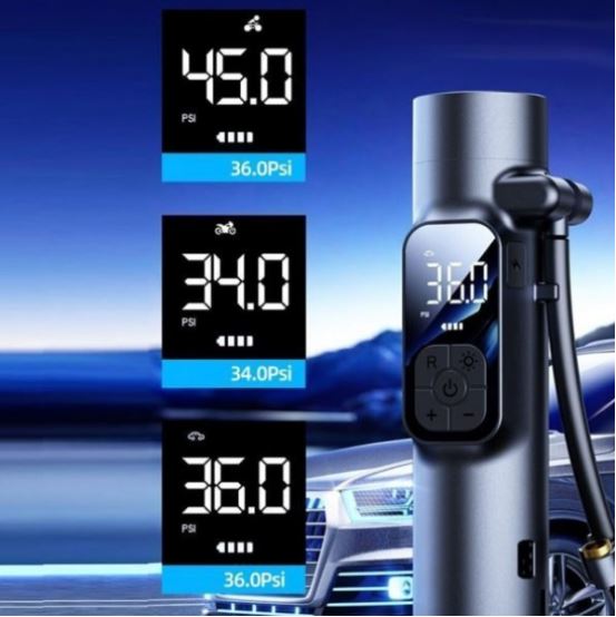 "Wireless Intelligent Car Air Pump with Digital Display: Portable Multifunctional Inflatable Tool for Car, Motorcycle, Bicycle, & Ball – Includes Lighting, Tire Pressure Gauge, USB Charging, and Warning Light (CQ-1)"