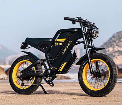 "Powerful 2000W Electric Motor Mountain Bike with 20-Inch Fat Tires, 48V 25AH Removable Battery, and Off-Road Capabilities - High-Performance Electric Dirt Bike Motorcycle for Ultimate Outdoor Adventures"