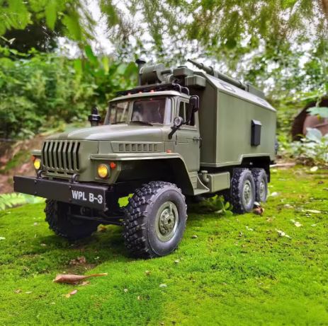 "1/16 Scale Military Remote-Control Truck - WPL B36-3 Full-Scale Crawler Model Toy for Kids, Toy Wheel Drive RC Transport Truck for Outdoor Fun, Ideal Gift for Children and RC Car Enthusiasts"