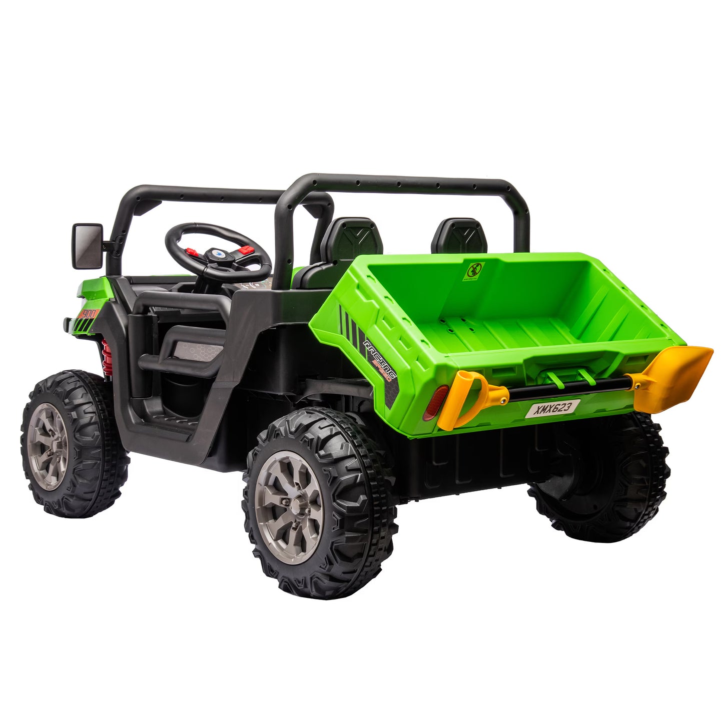 "24V Ride-On UTV Truck for Kids - 2-Seater Electric Dump Truck with 2x200W Motors, Remote Control, Dump Bed, Shovel, Non-Slip Tires, and Durable Design for Boys and Girls – Perfect Outdoor Adventure Vehicle"