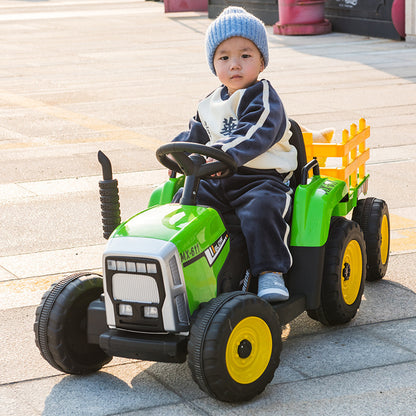 "Children's Electric Tractor Car for Boys and Girls - Four-Wheel Ride-On Toy Car for Babies and Toddlers, Safe and Fun Ride with Seats for Kids and Adults, Perfect for Outdoor Play and Adventures"