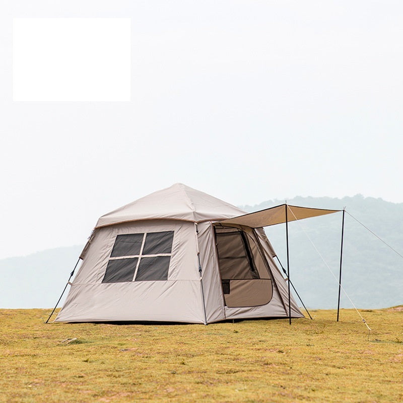 "Compact 3-Person Windproof & Waterproof Outdoor Camping Tent - Automatic Setup, Ultra-Light, Fiberglass Poles, 150D Silver-Coated Oxford Fabric, Ideal for Picnics and Outdoor Adventures"