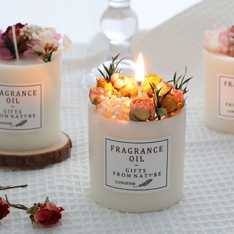 "Enchanting Dried Flower Decor: Elevate Your Space with Romantic Candles for an Inviting Atmosphere Perfect for Intimate Gatherings, Cozy Evenings, and Special Celebrations, Creating Lasting Memories in Every Glow."