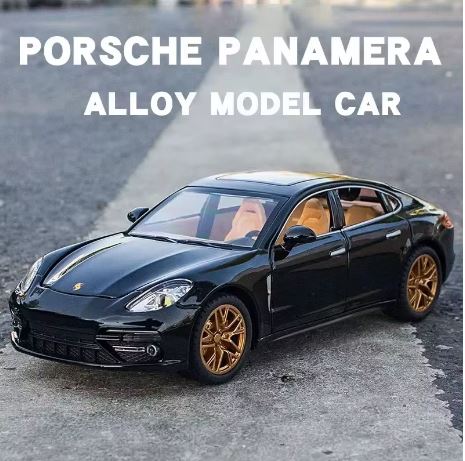 "1:24 Scale Porsche Panamera Diecast Alloy Pull Back Car with Sound & Light - Six-Door Collectible Toy for Children, Perfect Gift in Stylish Box"