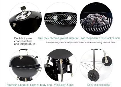 "Home Outdoor BBQ Grill – Portable 3.5-Inch Charcoal Grill with Heat and Pressure-Resistant Design, Ideal for Backyard Grilling, Camping, Picnics, and Tailgating – Compact, Durable, and Easy to Transport"