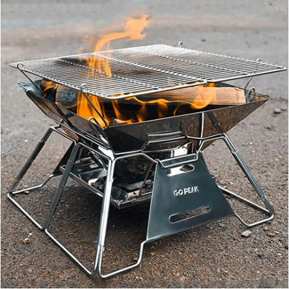 "Portable Stainless Steel BBQ Grill with Non-Stick Surface - Folding, Compact Barbecue Grill for Outdoor Camping, Picnics, and Tailgating - Easy to Carry, Durable, and Perfect for Outdoor Cooking Adventures"