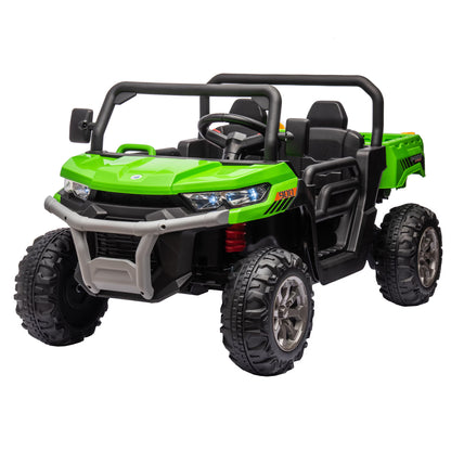 "24V Ride-On UTV Truck for Kids - 2-Seater Electric Dump Truck with 2x200W Motors, Remote Control, Dump Bed, Shovel, Non-Slip Tires, and Durable Design for Boys and Girls – Perfect Outdoor Adventure Vehicle"