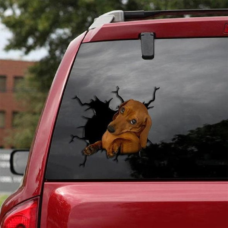 "Unique Broken Hole Creative Puppy Car Window Electrostatic Stickers – Adorable Animal Design, Perfect for Car or Home Décor, Easy to Apply and Remove, Fun Decorative Wall Stickers"