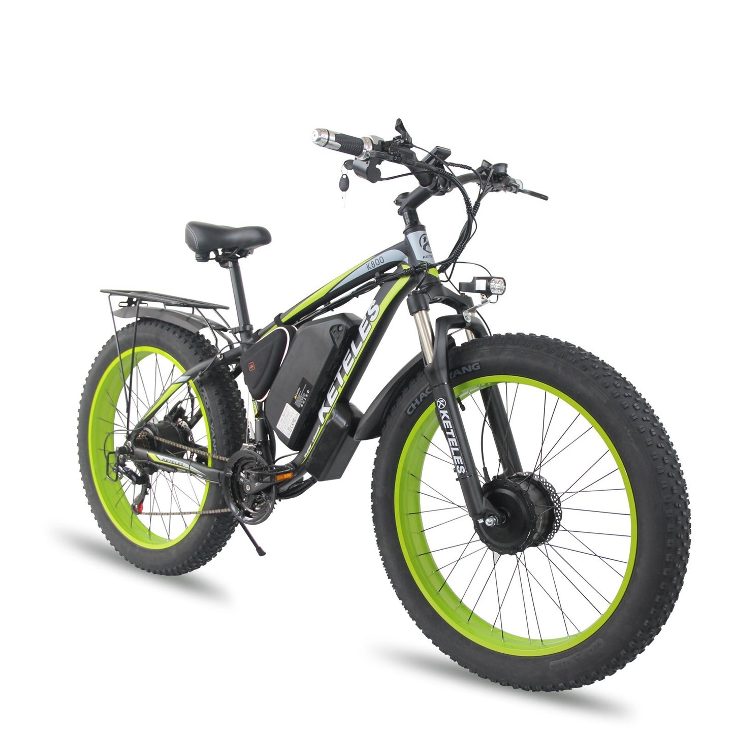 "Front and Rear Dual Motor Electric Bicycle with 21-Speed Oil Brakes, 48V Lithium Battery, Aluminum Alloy Frame, and Mechanical Disc Brakes"