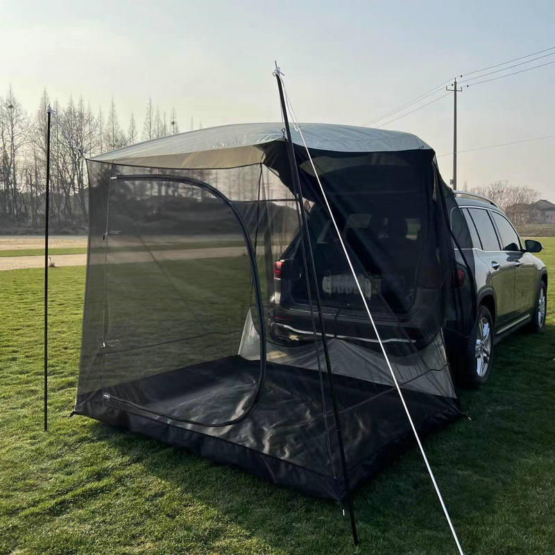 "Outdoor Self-Driving Travel Camping Tent with Multi-Person Capacity, Rain-Proof and Sunshade Features, Tailgate Extension for Barbecue & Car Trunk Protection – Ideal for Road Trips, Family Adventures, and Group Camping"