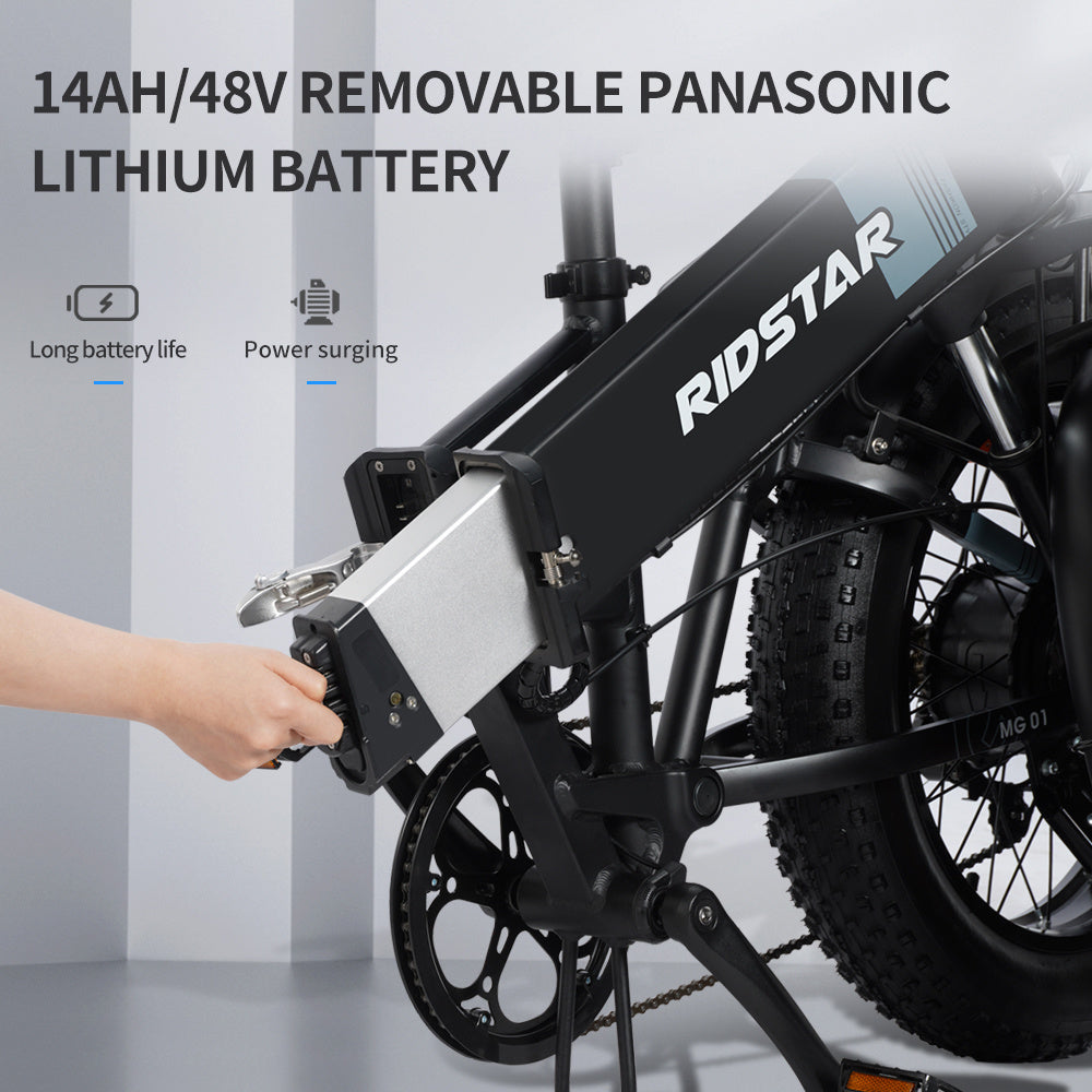 "20-Inch-Wide Folding Mountain Electric Bicycle with Fat Tires, 1000W Motor, Double Oil Disc Brakes, Airbag Shock Absorption, 48V Power, 60KM Range, and 200KG Load Capacity - Foreign Trade Version"