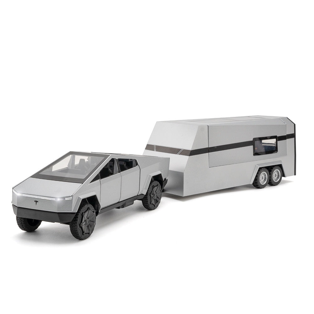 "Tesla CyberTracker-Inspired Simulation 1 to 32 Tesla Pickup Trailer Alloy Car Model Toy – Detailed Replica with Realistic Design, Perfect for Collectors and Enthusiasts of Futuristic Automotive Models"