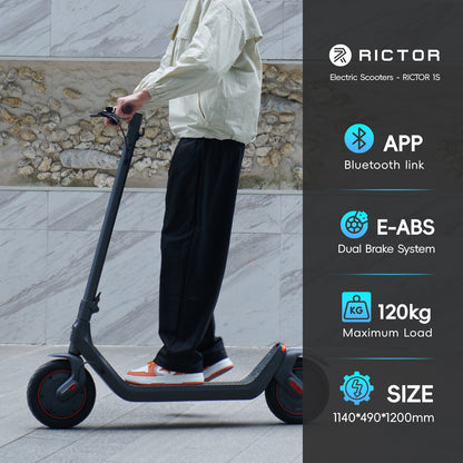 "Rictor Electric Scooter 1S – Durable Plastic Construction, Includes Battery and Electronic Features, Compact and Portable Design with Package Size 400300100mm – Ideal for Efficient and Convenient Personal Transportation"