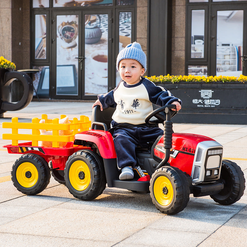 "Children's Electric Tractor Car for Boys and Girls - Four-Wheel Ride-On Toy Car for Babies and Toddlers, Safe and Fun Ride with Seats for Kids and Adults, Perfect for Outdoor Play and Adventures"