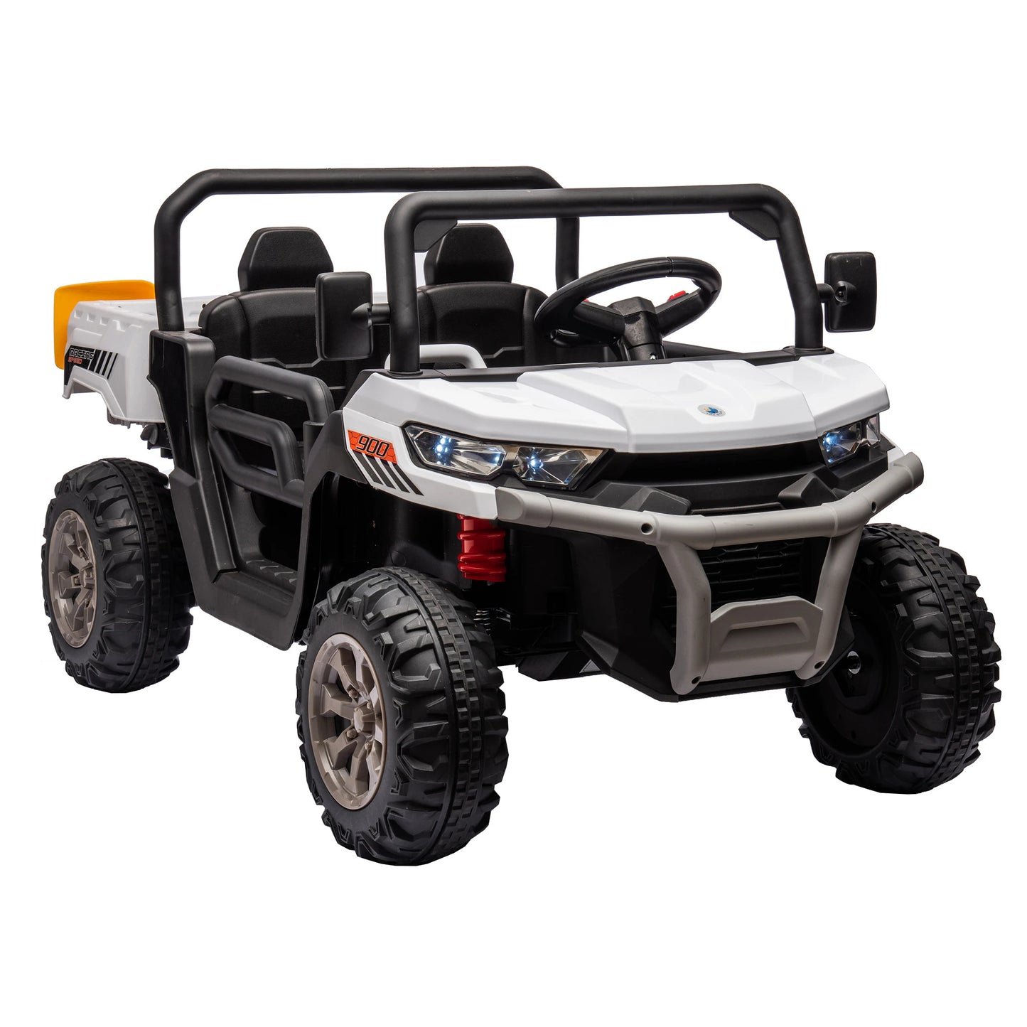 "24V Ride-On UTV Truck for Kids - 2-Seater Electric Dump Truck with 2x200W Motors, Remote Control, Dump Bed, Shovel, Non-Slip Tires, and Durable Design for Boys and Girls – Perfect Outdoor Adventure Vehicle"